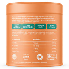 Finn Pumpkin Plus tasty topper over kibble enhances mealtime appeal.