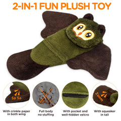 Fireor dog squeak toy raccoon – durable plush for boredom relief during fetch