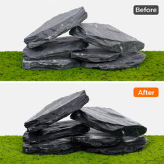 FISCAPE slate rocks show pH-neutral feel and water-friendly surface.