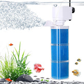Fishkeeper 4-in-1 aquarium filter front view demonstrates compact, space-saving design for home tanks.