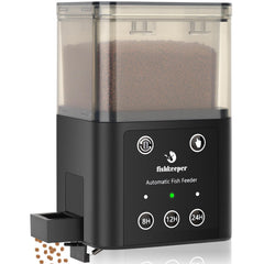 fishkeeper automatic feeder 320ml capacity shown keeping fish fed during vacation periods