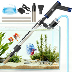 fishkeeper electric fish tank cleaner 8W vacuum demonstrates cordless debris removal and water change