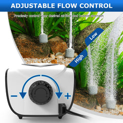 Fishkeeper precision airflow-control dial close-up for customizable aeration