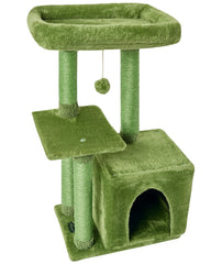 FISH&NAP cat tree with sisal posts highlighting durable scratching surfaces.