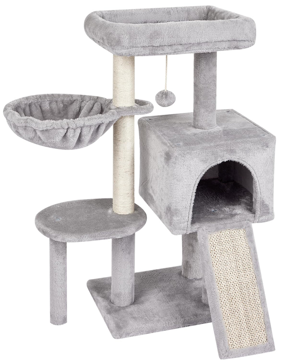 FISH&NAP cute cat tree front view offers a cozy indoor perch