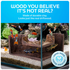 FISHNOSH Aquarium Cave corner placement fits rectangular tanks for versatile layout.