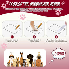 FISHOAKY dog shoes large red bootie in wet snow keeps paws dry