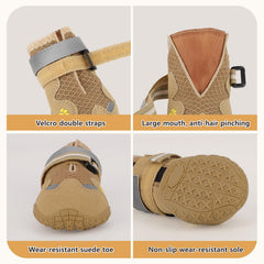 FISHOAKY size-4 paw shoes guide ensures accurate fit for large dogs.