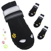 FISHOAKY dog shoes show waterproof paw protection for rainy walks.
