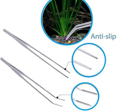 FISTOY 11.7in curved scissors provide clean cuts for healthy, tidy aquascapes.