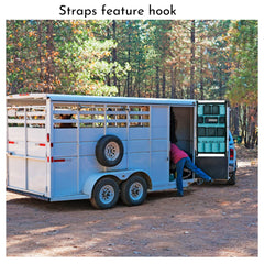 FITLANCE door caddy hanging in stall keeps tack within reach.