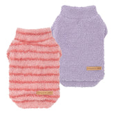 Fitwarm 2-pack striped fleece dog sweater in pink keeps small dogs warm