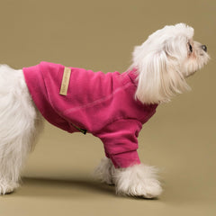 Fitwarm 3 Pack Classic Fleece Dog Sweater pink front view showcases chic turtleneck style.