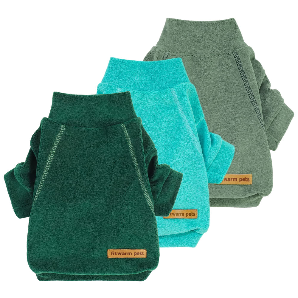 Fitwarm 3-pack fleece dog sweater front view demonstrates cozy warmth for small dogs.