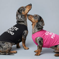 Fitwarm camiseta para perro linda pero loca, vista trasera, estilo para salidas diarias.