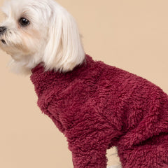 Fitwarm dog onesie back view shows full coverage four-leg design
