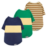 Fitwarm dog shirt color-block navy on small dog for summer comfort.