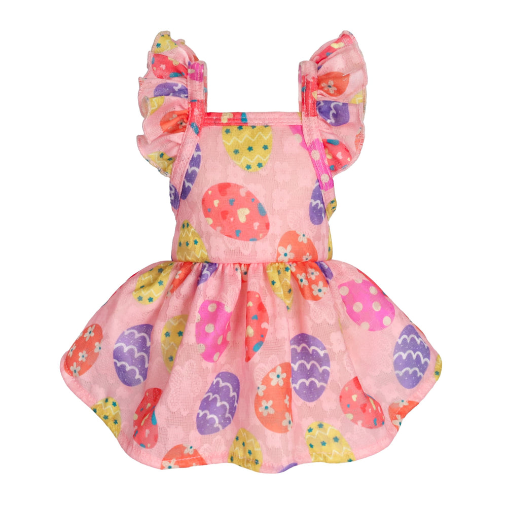 Fitwarm Easter Egg Dress front view for small dogs, festive Easter style.