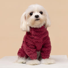 Fitwarm fuzzy fleece dog pajamas close-up highlighting soft texture and warmth