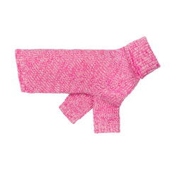 Fitwarm heather pink knitted dog sweater close-up knit texture highlighting soft warmth