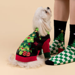 Fitwarm holiday pet apparel fabric close-up highlights soft thermal blend