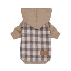 Fitwarm Knitted Dog Hoodie sleeve close-up highlights soft stretch fabric for easy wear.