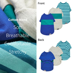 Fitwarm model wearing color block striped shirt shows easy on off design