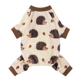 Fitwarm pijama para perros erizo impreso en beige, ideal para frío.