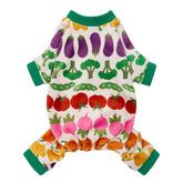 Pijama para perro Fitwarm con vegetales divertidos, ideal para paseos y siestas.