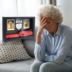FITWOWFIT dog memorial acrylic cover protects memories while keeping mementos visible.