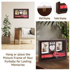 FITWOWFIT shadow box collar holder showing space for collars and mementos