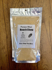 Five-Star Feeders roach chow bag shows resealable packaging for freshness.