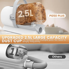 FIXR PG50 Plus HEPA filter close‑up highlighting hair and particle capture