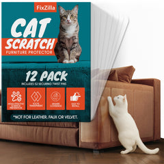 FixZilla cat scratch protector kit-wide shows 12-piece protection for sofas against claws