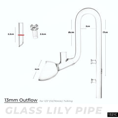 FJARDE Lily Pipe minimalist glass design sits near tank edge for rimless tanks.