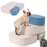 FKSLIFE Dog Stairs 2-in-1 design aids small dogs reaching high beds.