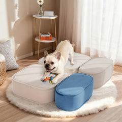 FKSLIFE Dog Stairs anti-slip base keep steps secure on slick floors.