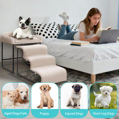 FKSLIFE pet stairs non-slip demonstrates safe climbing for pets