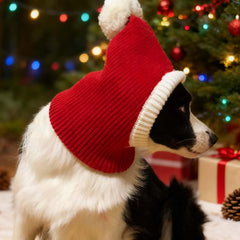 FLAdorepet Christmas dog hat back view highlights full coverage for neck and ears