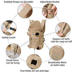 FLAdorepet dog carrier tactical backpack back-length sizing guides fit