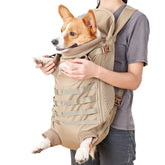 FLAdorepet dog carrier tactical backpack front view for hands-free travel