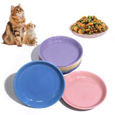 FlaggeZG 8-pack ceramic cat bowls image shows eight colors to brighten multi-pet mealtime.