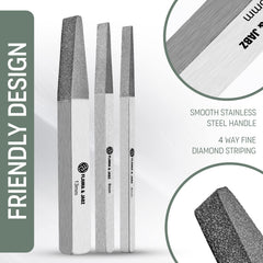 Flamia & Jabz handcrafted non-magnetic Japanese stainless steel stones ensure precise stripping control.