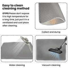 Flasidu cat litter mat waterproof back prevents urine leaks and stains.