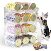 Flenpptly four-tier cat can organizer assembly with sturdy clear shelves for easy stocking