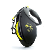 Flexi giant tape retractable leash in black with 26-foot reach for medium dogs.