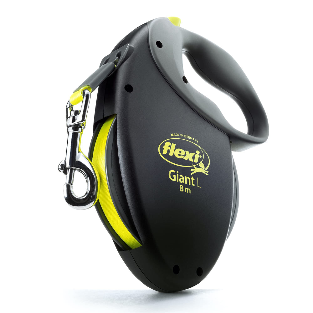 flexi giant tape retractable leash 26ft black handle for easy one-handed control during walks