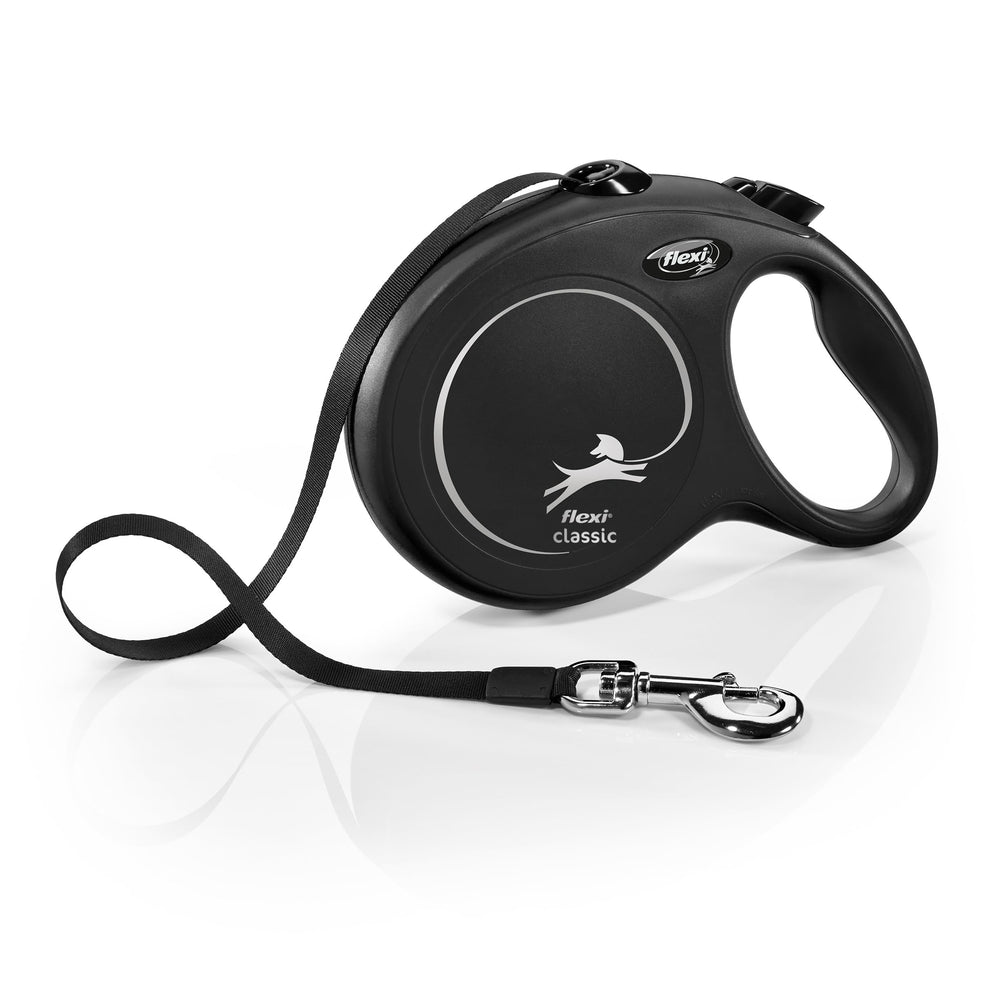 FLEXI New Classic 26ft leash extended for controlled long walks with large dogs.
