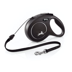 FLEXI New Classic cord leash 26ft black extended for confident, smooth walks.