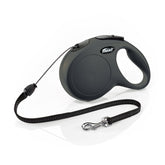 FLEXI New Classic leash cord extends smoothly for controlled walks with a 26-foot reach.